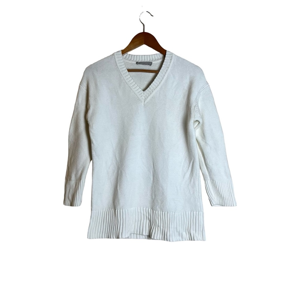 Everlane off white / ivory 100% cotton v neck sweater